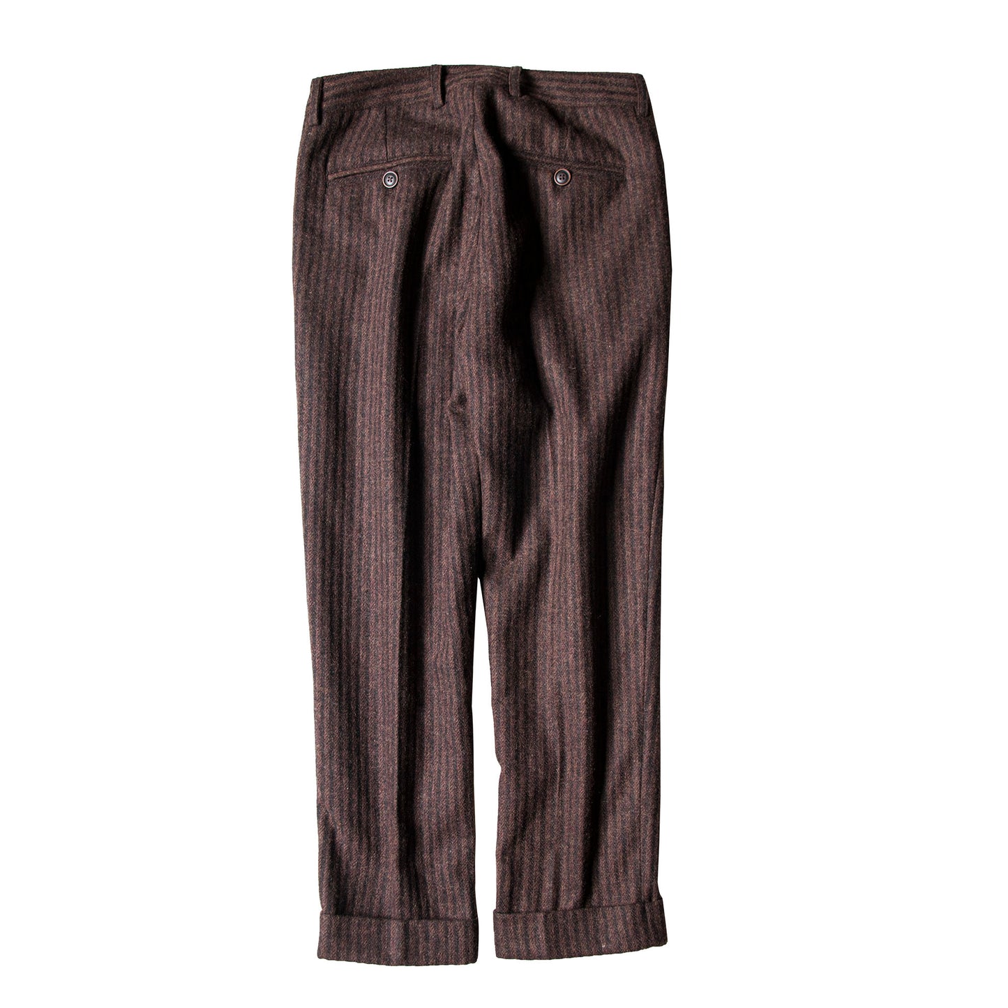 British retro wool trousers for men, vintage striped tweed casual straight-leg nine-point trousers