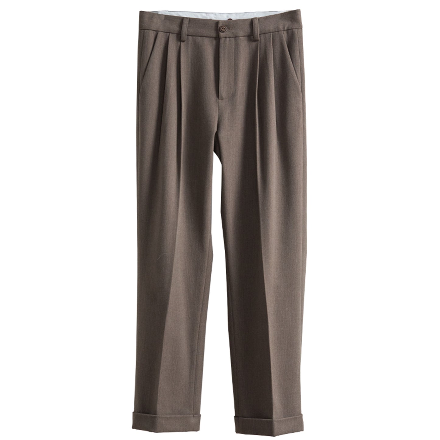 British style high-end suit pants men's autumn and winter retro style handsome casual nine-point pants drape straight trousers