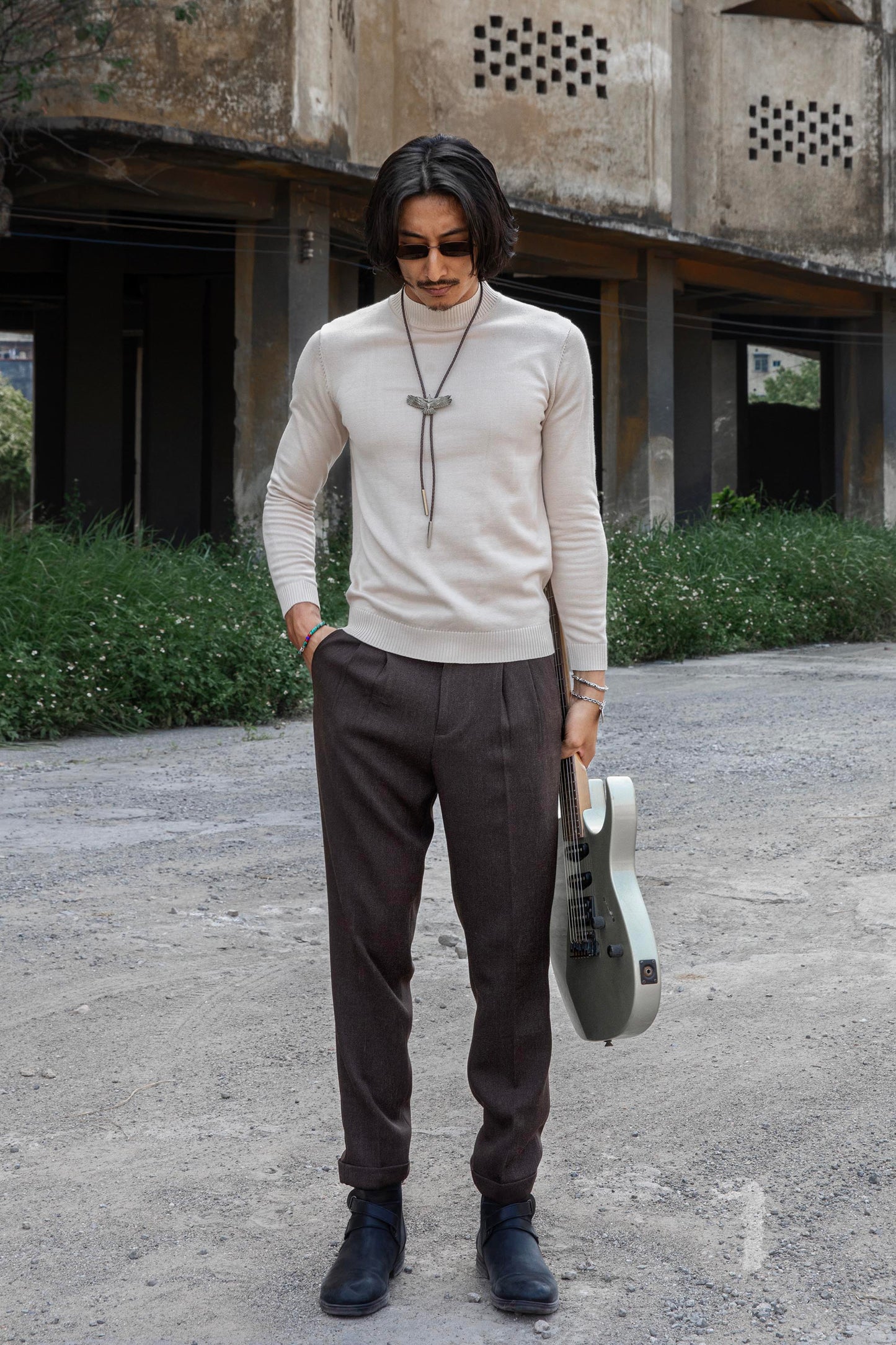 SOARIN original retro style Naples trousers men Italian autumn and winter drape casual slim fit nine-point trousers
