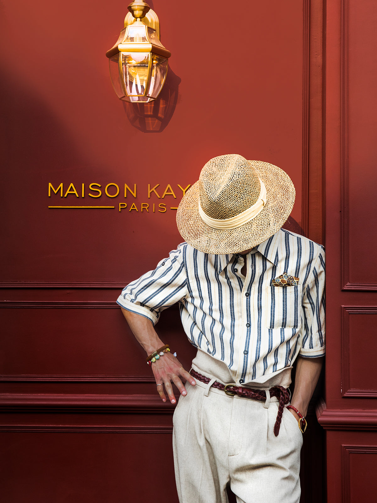 British retro style striped short-sleeved shirt for men high-end luxury business formal wear gentleman's mid-sleeve shirt