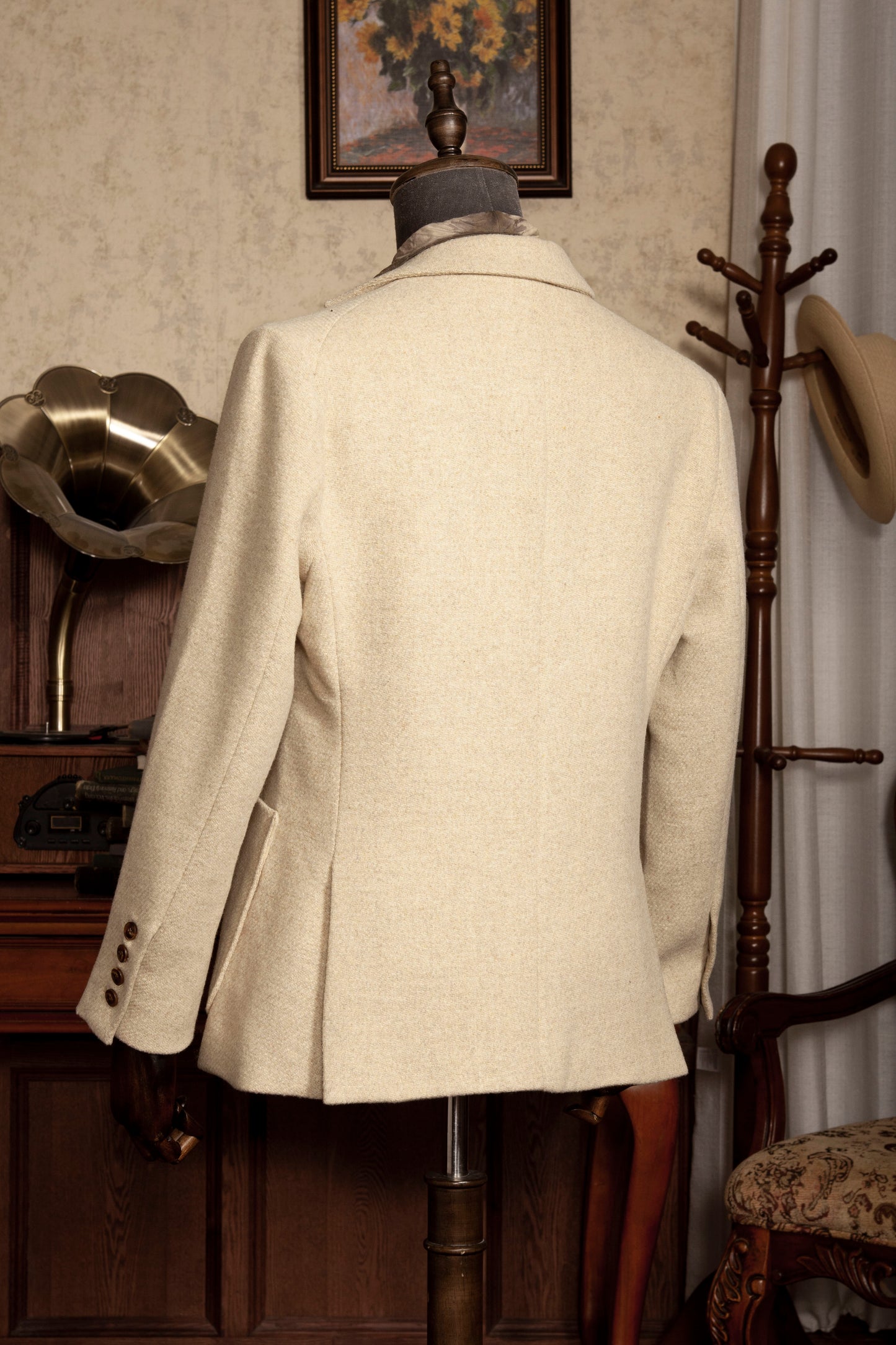 British style retro wool suit jacket for men Business formal casual double-breasted suit jacket