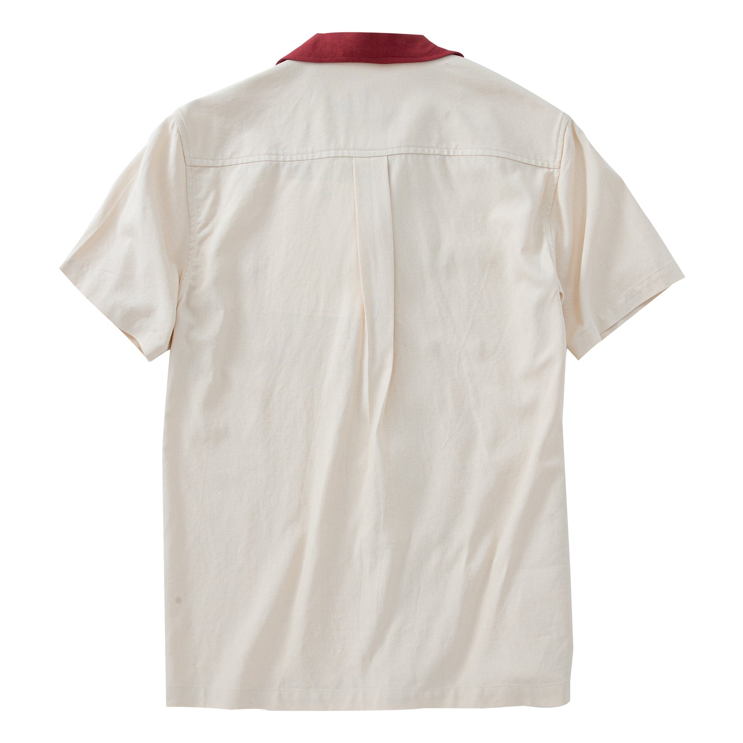 British retro style Cuban collar short-sleeved shirt men's stitching linen casual double pocket short-sleeved shirt