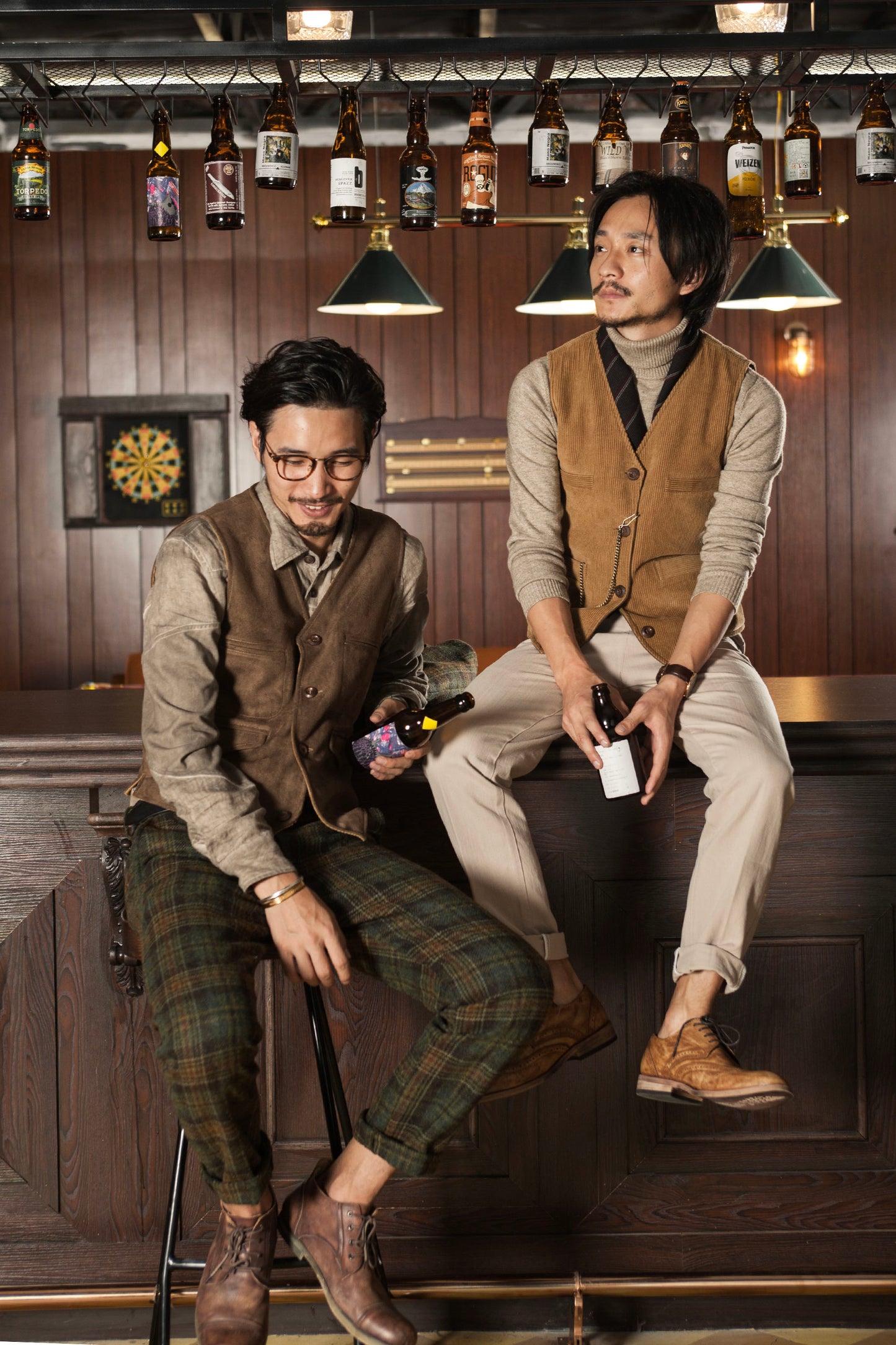 Ami Khaki Corduroy Vest Men American Retro Workwear Style Double-sided Vest Waistcoat