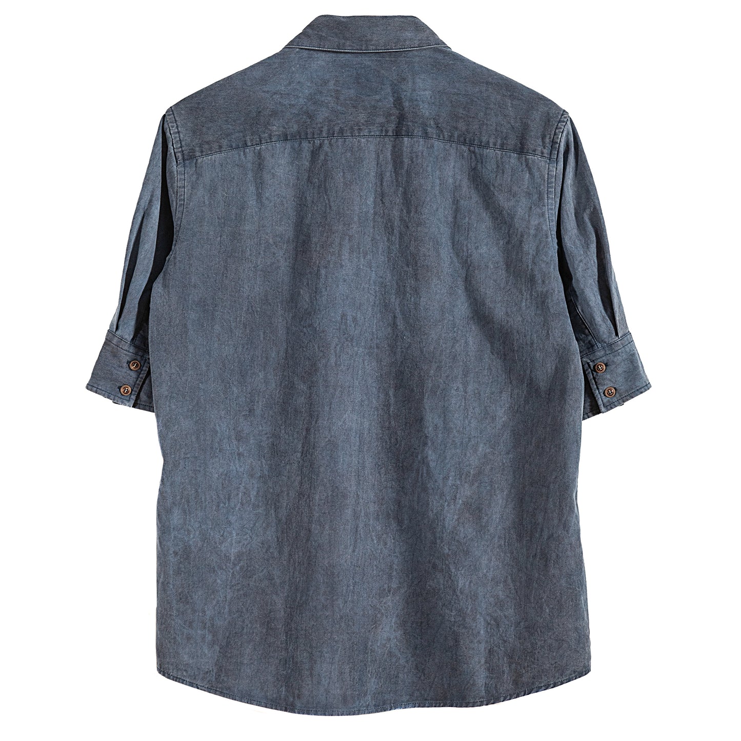 Oxford short-sleeved shirt for men British retro style casual cotton mid-length sleeve shirt