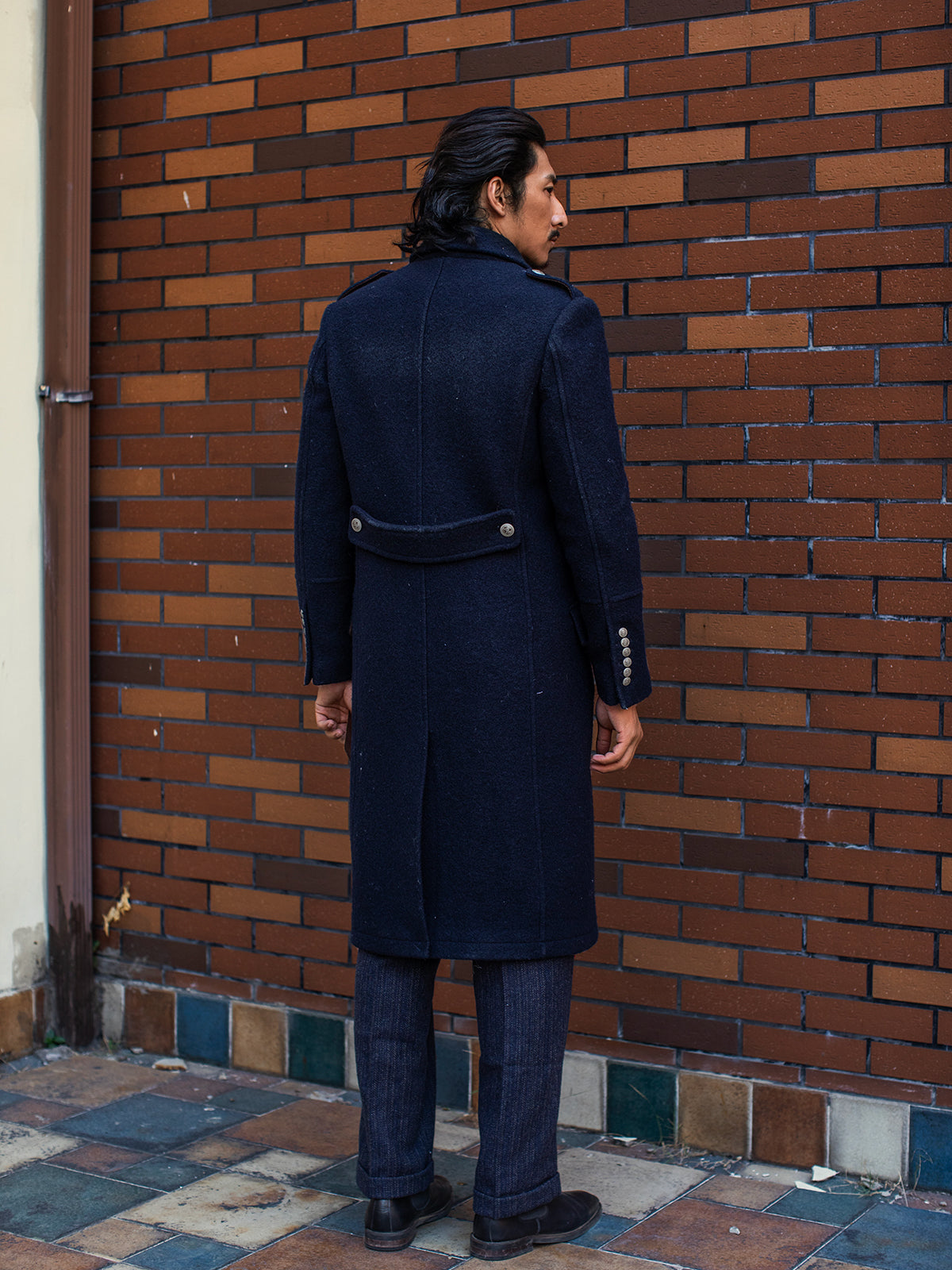 Retro British style 100% wool coat for men Business suit windbreaker jacket mid-length autumn and winter windbreaker jacket