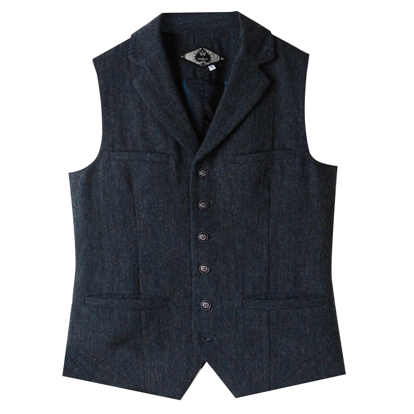 British style elegant woolen suit vest for men Retro business slim casual lapel suit vest
