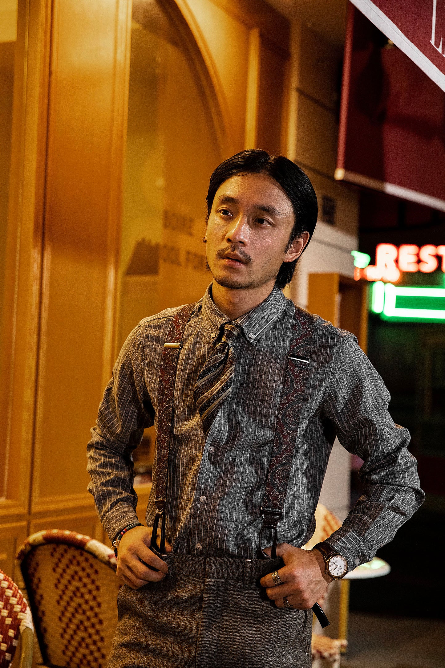 British yuppie style men's retro striped shirt high-end business casual non-iron suit long-sleeved shirt