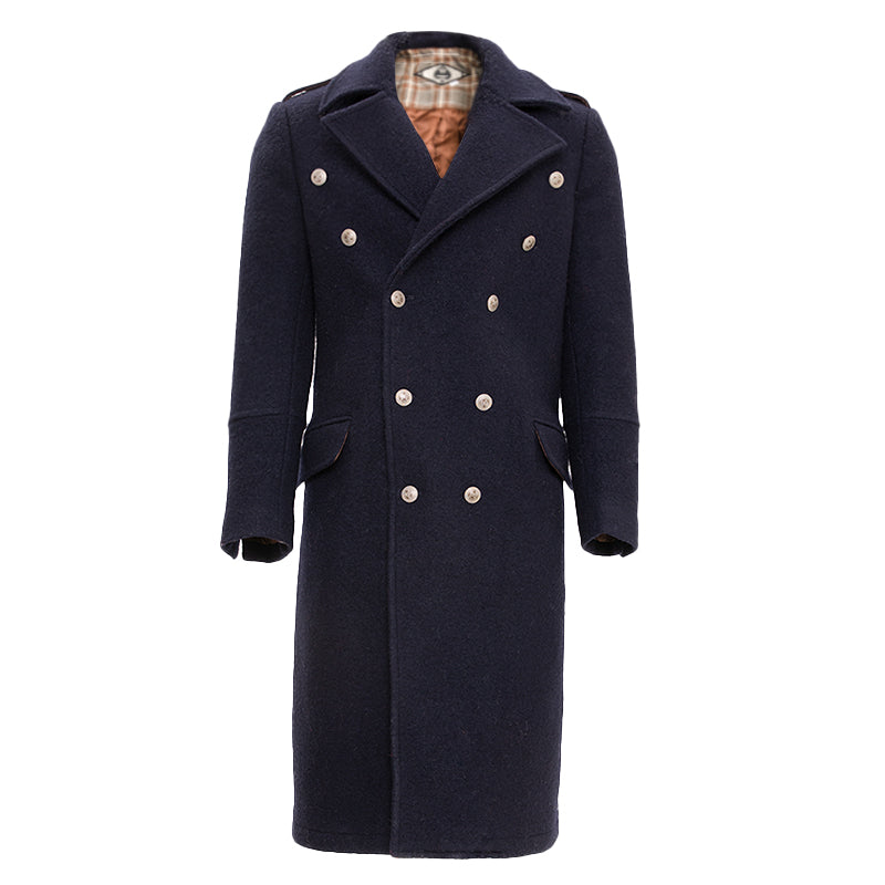 Retro British style 100% wool coat for men Business suit windbreaker jacket mid-length autumn and winter windbreaker jacket
