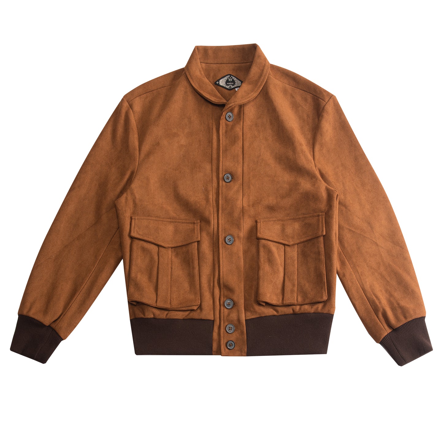 American retro style suede jacket for men Ami Khaki motorcycle wear casual loose deerskin jacket