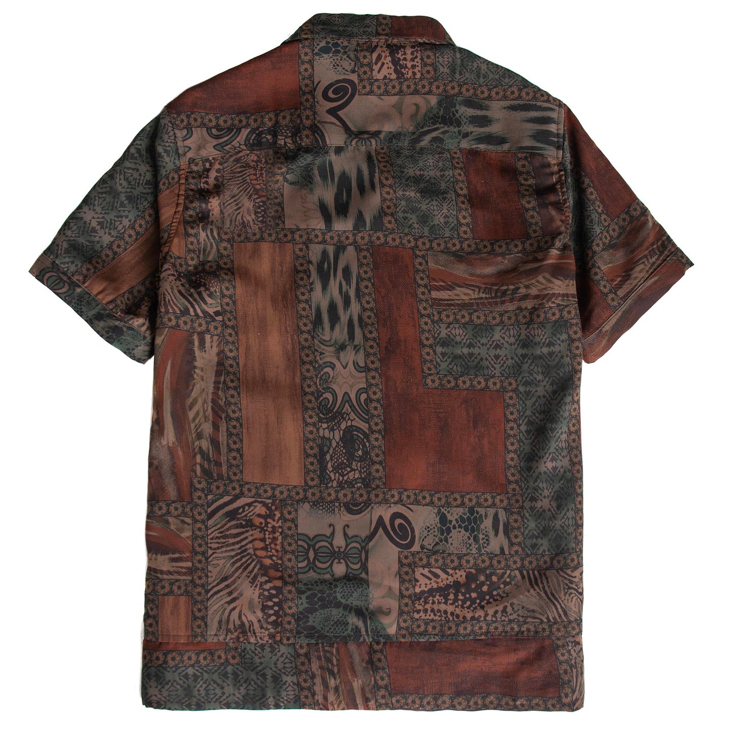 Retro style printed Cuban collar shirt for men Yuppie Vintage Hawaiian Baroque short-sleeved shirt