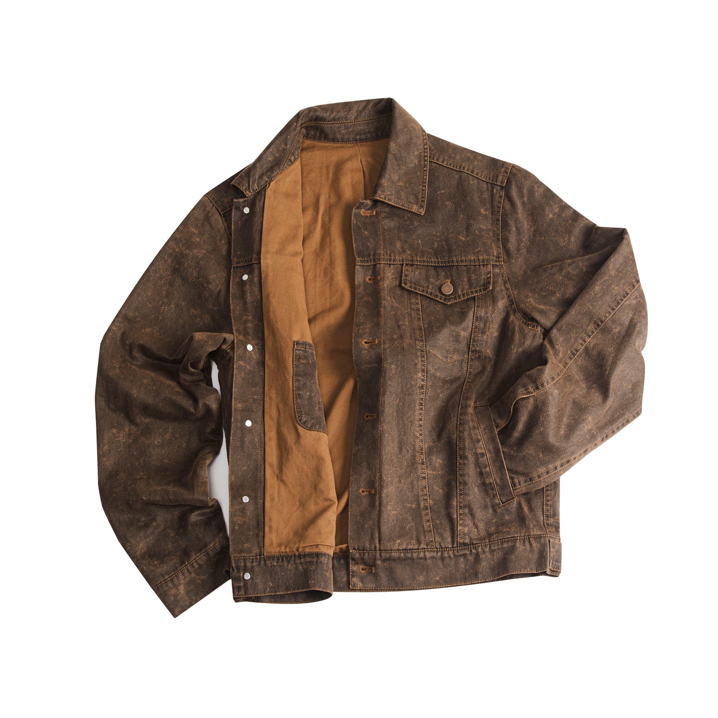 Men's retro American style leather jacket Ami Khaki motorcycle jacket, loose short aviator leather jacket