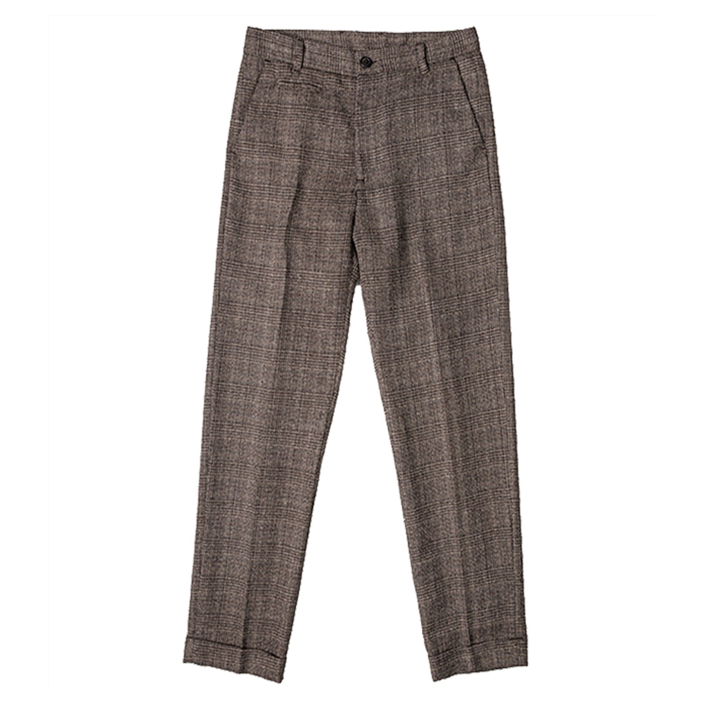 British retro style plaid suit pants for men Business casual slim fit nine-point pants plaid straight trousers