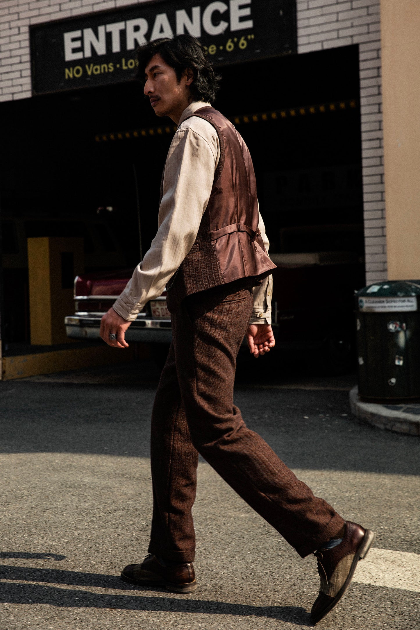 Independent retro British tweed suit vest men's vintage inspiration patchwork suit vest wool vest