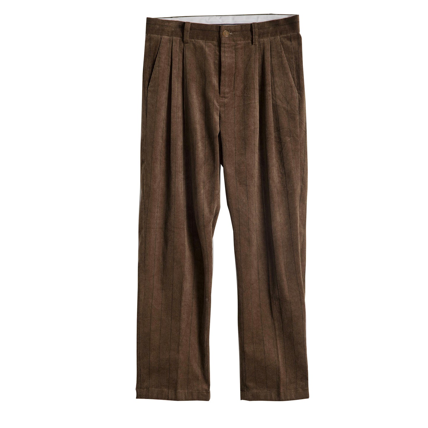 British retro style corduroy loose trousers men striped business casual straight suit trousers