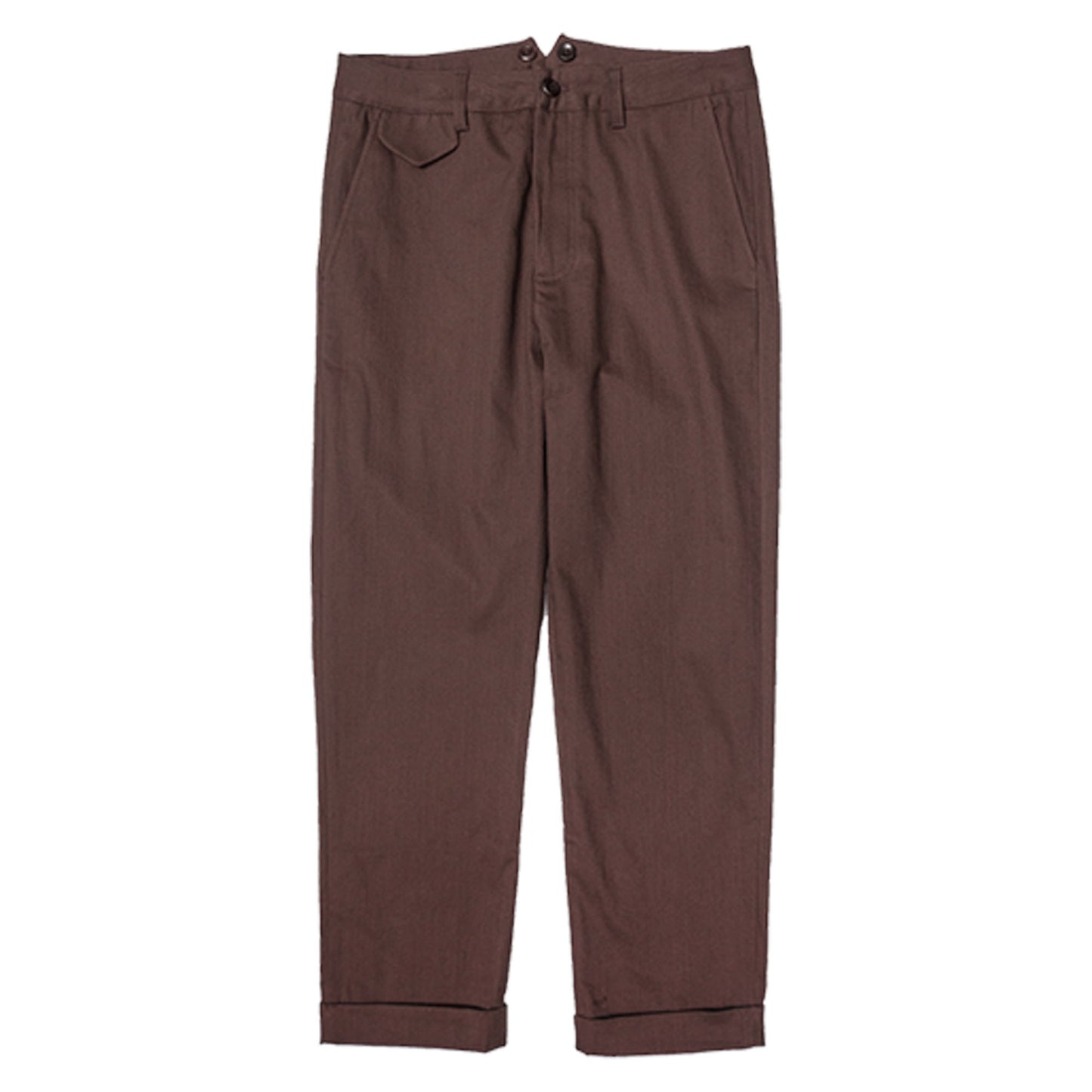 American retro style straight leg nine-point trousers for men Ami Khaki workwear casual slim coffee color nine-point trousers