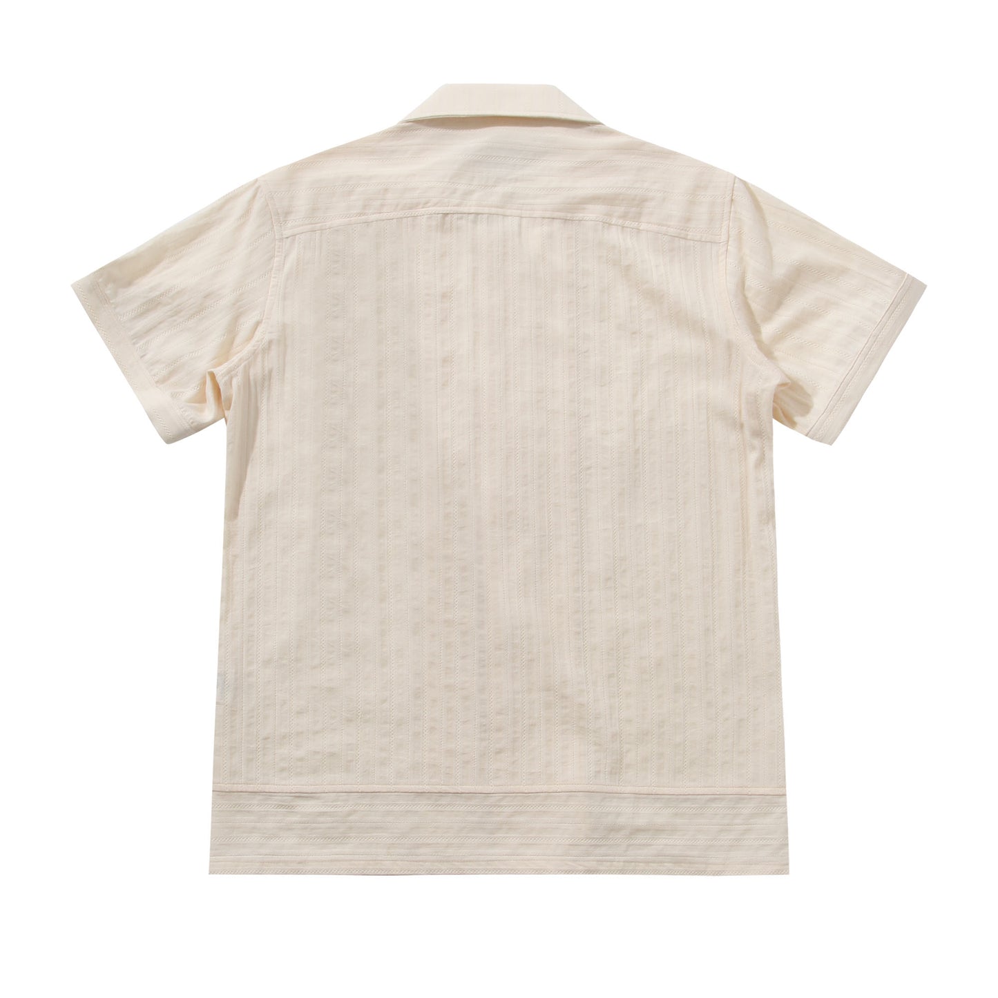 British retro style Cuban collar short-sleeved shirt for men Cotton casual slim striped short-sleeved shirt