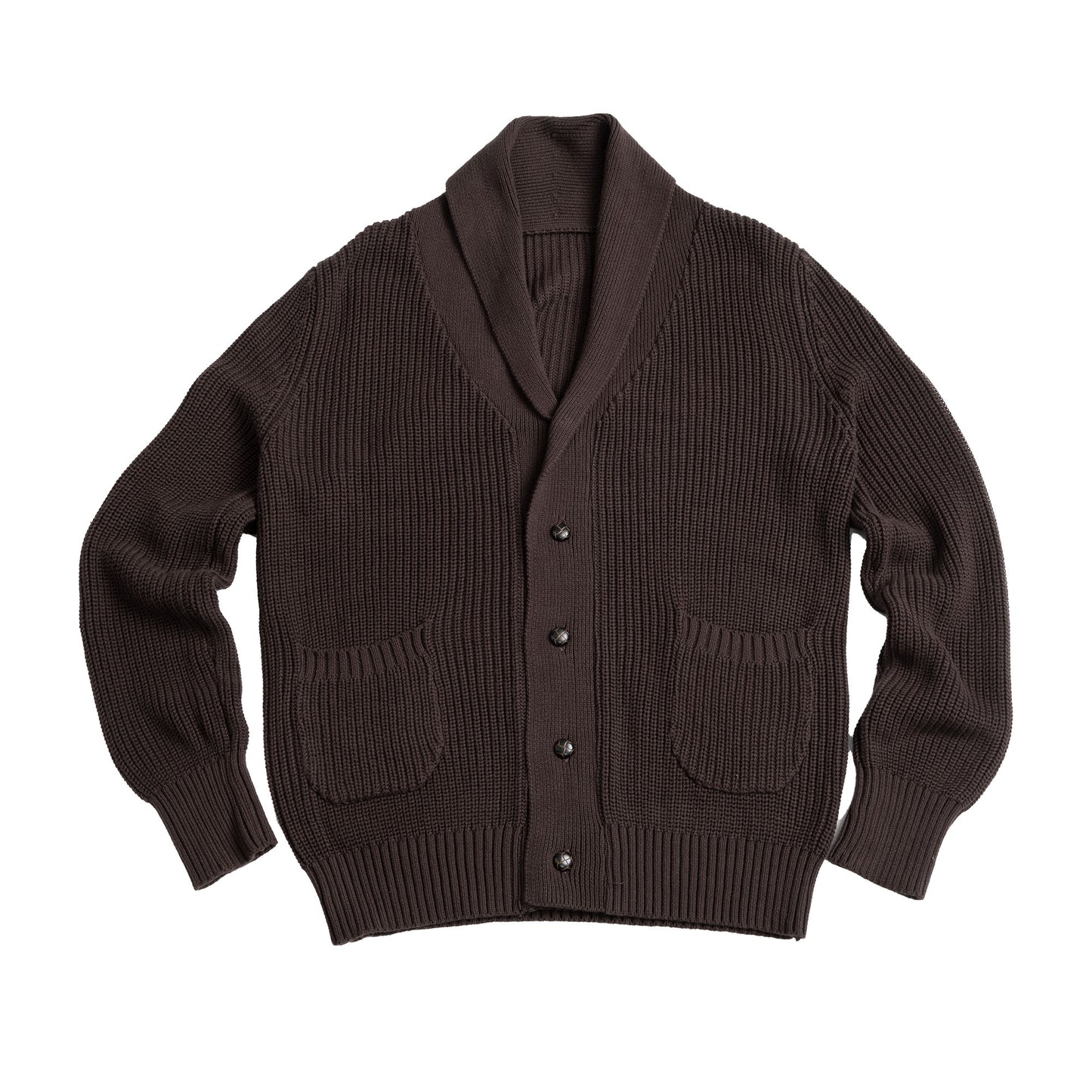 British retro style shawl collar sweater cardigan men's Naples casual heavy warm knit sweater