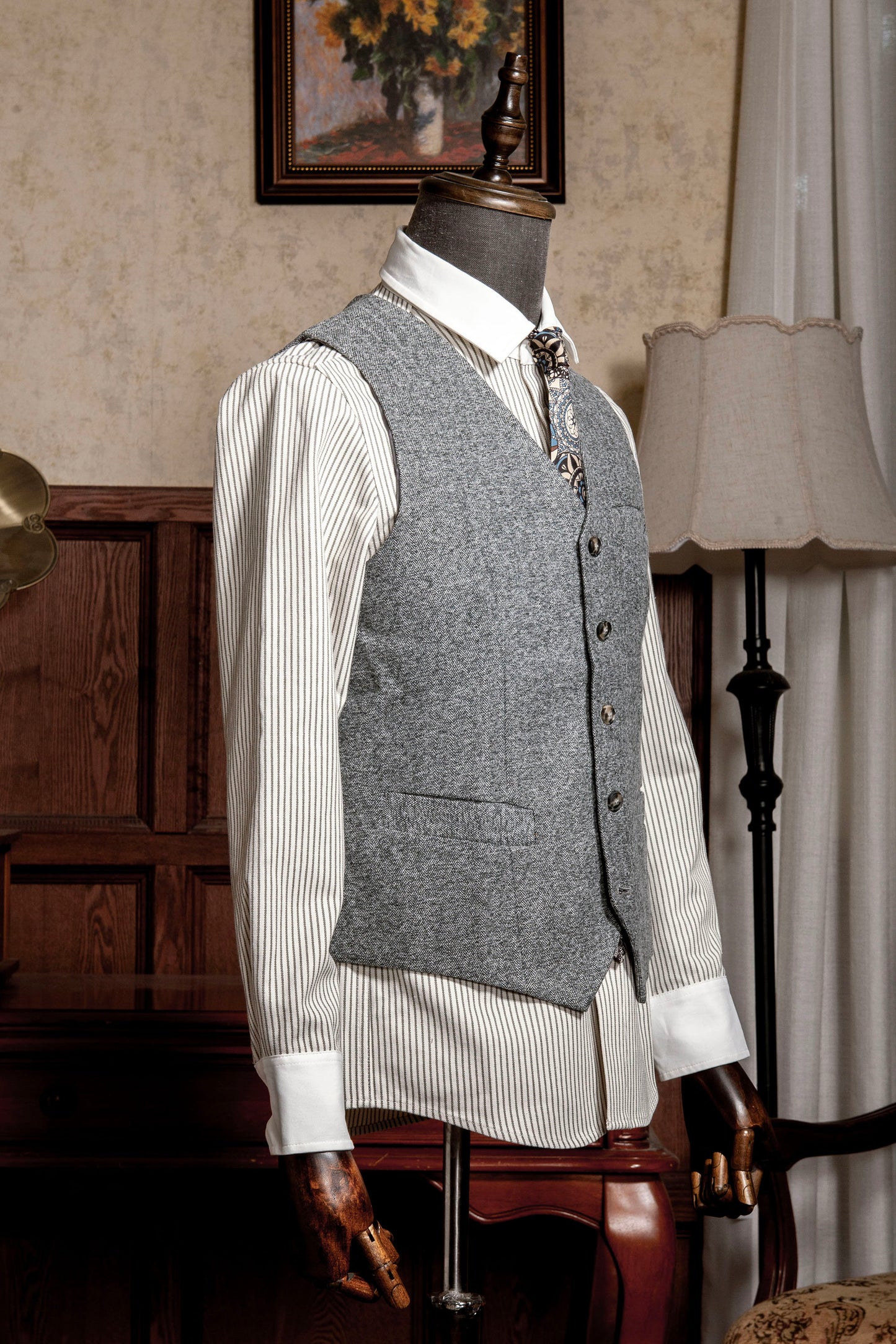 Retro British suit vest for men Business casual suit vest slim fit small vest trendy waistcoat