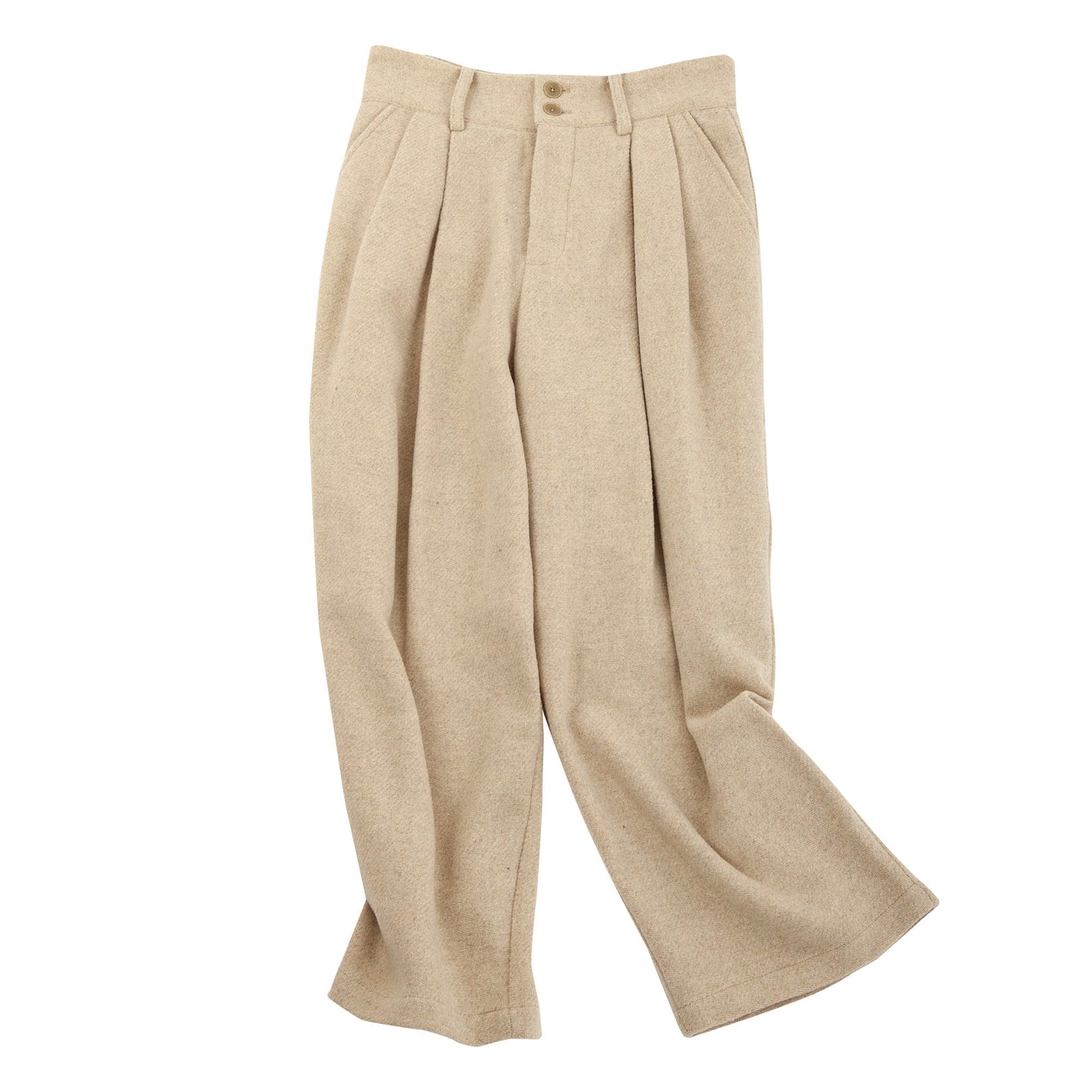 British retro wool high waist pants for men Business casual straight loose wool suit trousers