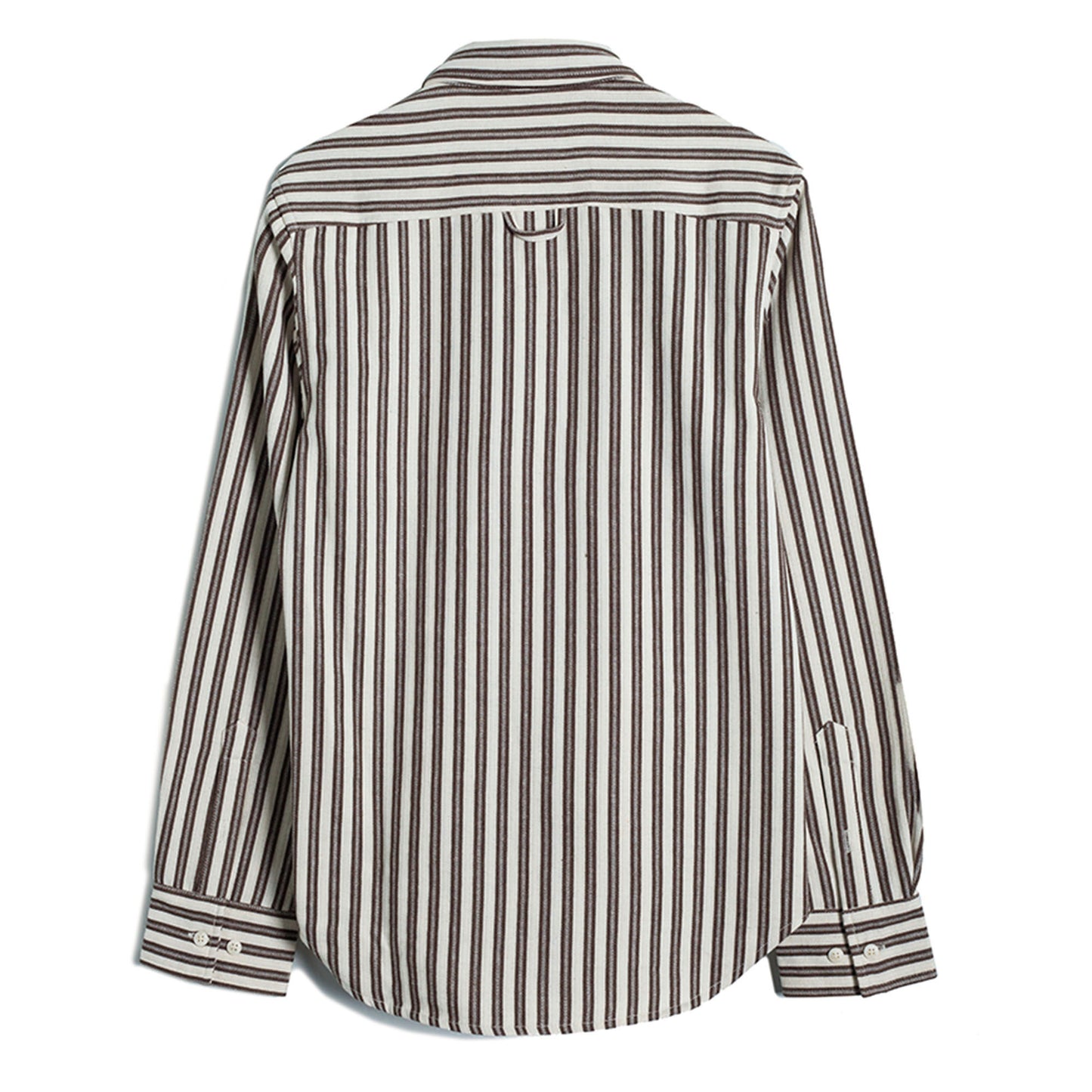 American retro style striped long-sleeved shirt men's Ami Khaki thick wear-resistant casual slim suit shirt