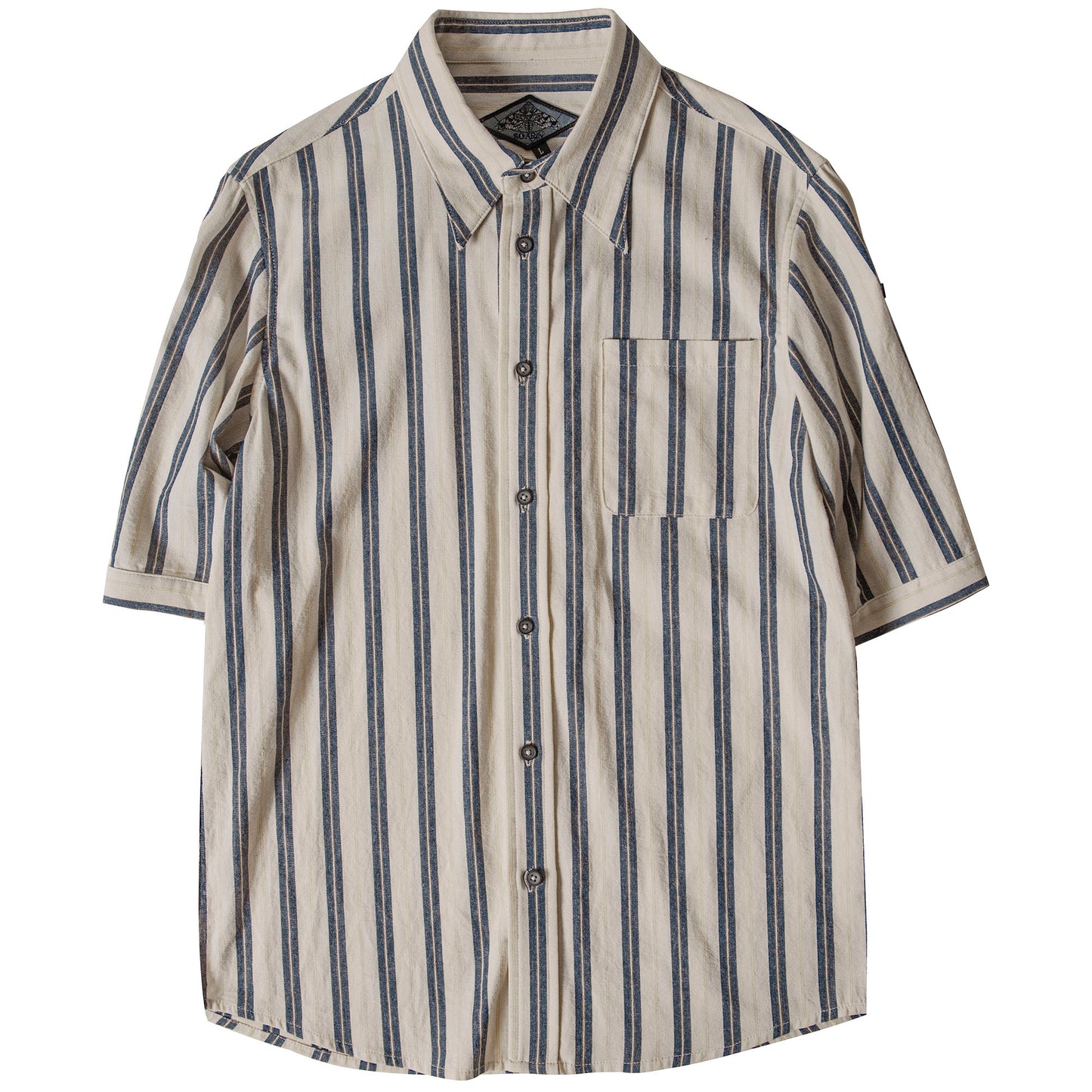 British retro style striped short-sleeved shirt for men high-end luxury business formal wear gentleman's mid-sleeve shirt