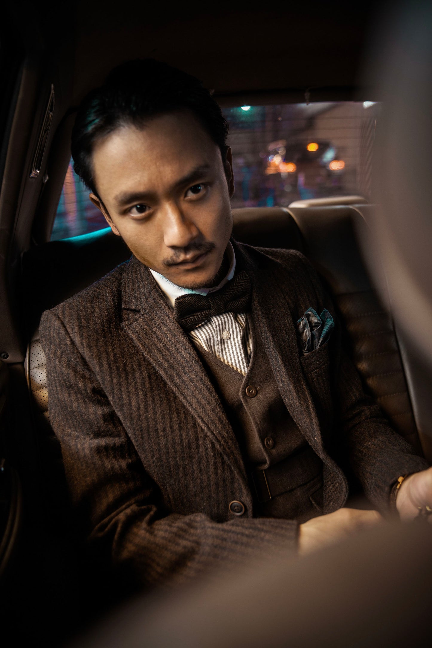 British retro wool men suit jacket Striped coarse pattern business formal casual slim suit
