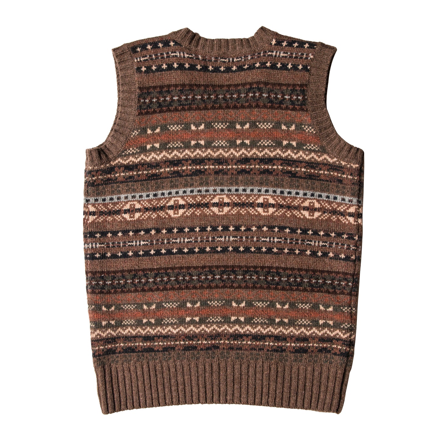 Vintage style Fair Isle sweater vest for men British vintage style V-neck wool sweater vest