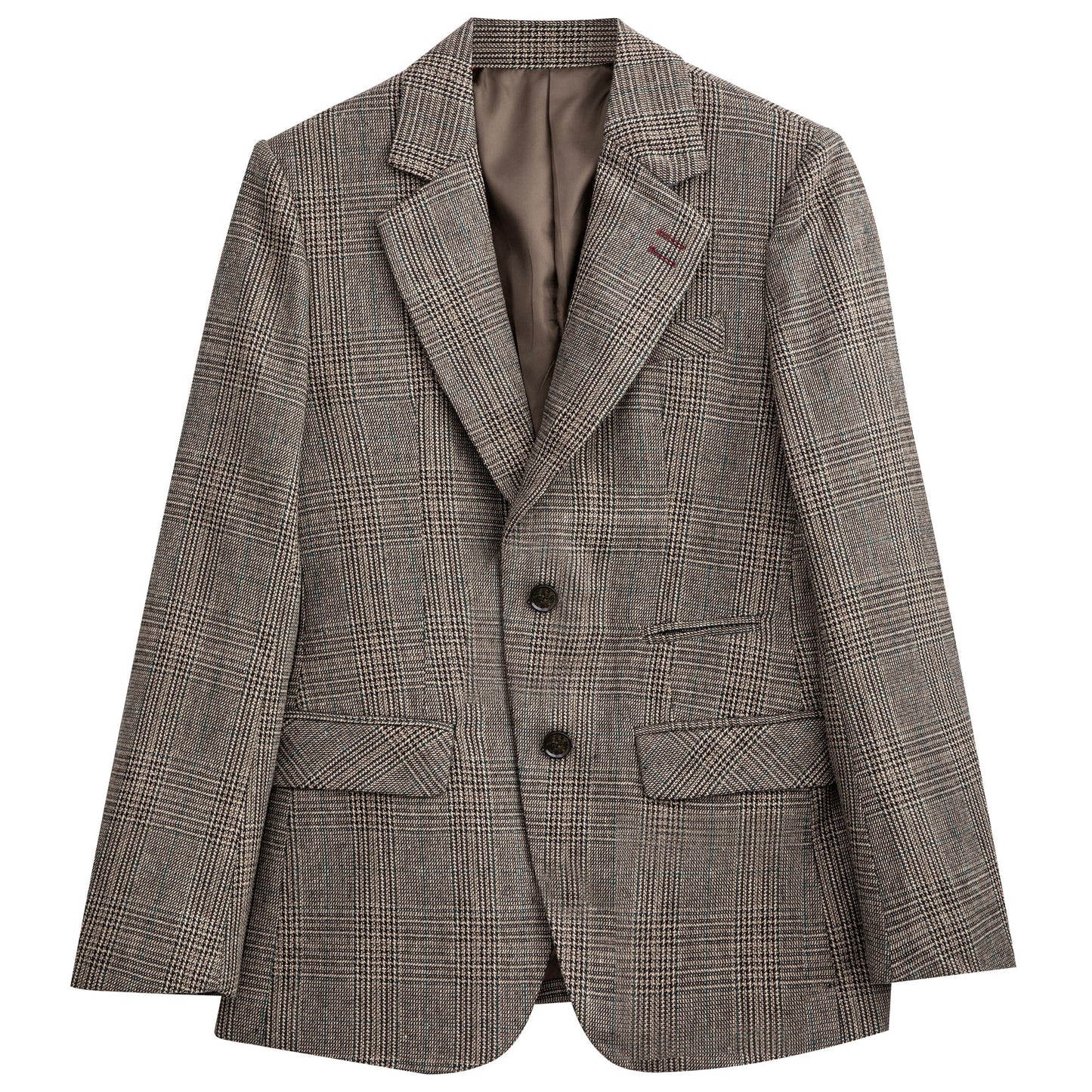 British style retro houndstooth men's suits autumn and winter handsome suits casual plaid suit jacket wedding dress