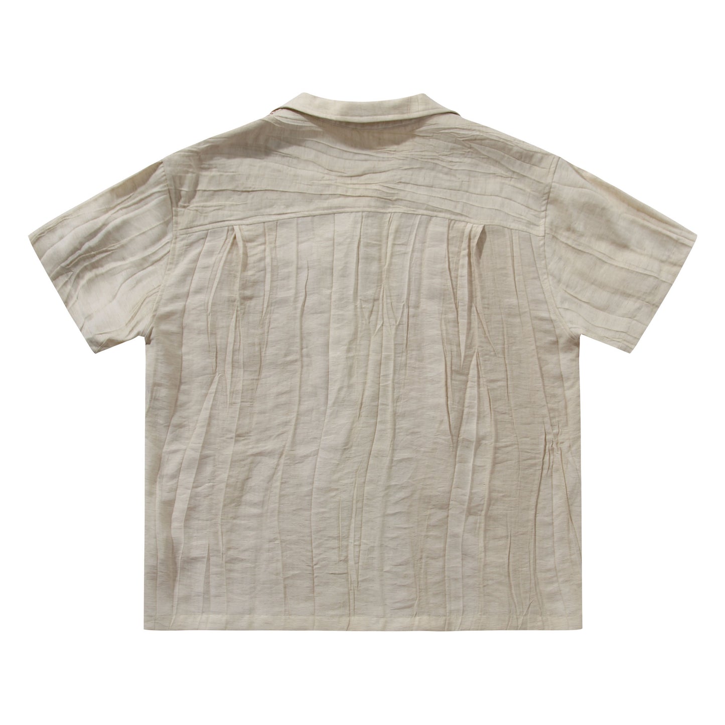 British retro style linen short-sleeved shirt for men Plaid business casual loose polka dot shirt