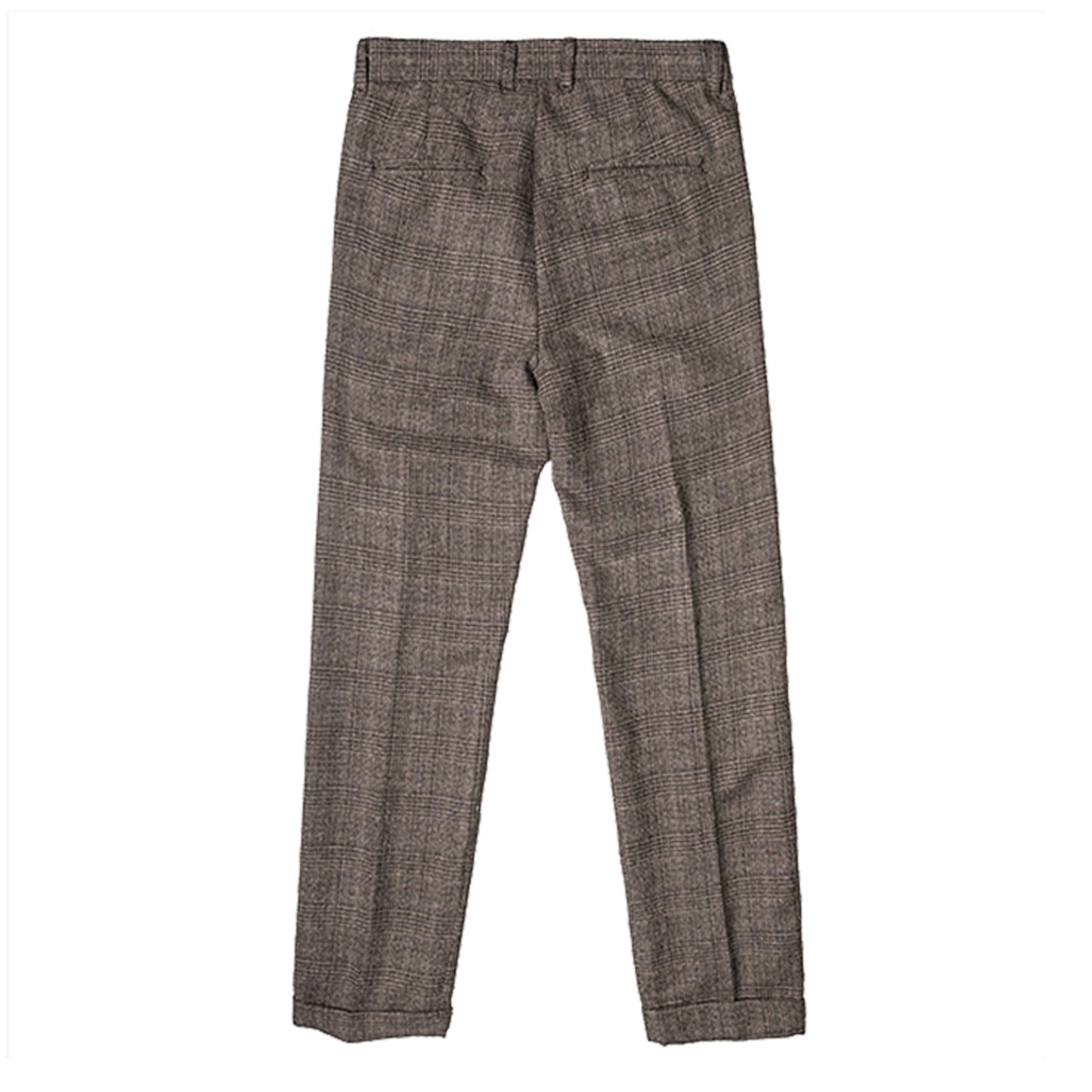 British retro style plaid suit pants for men Business casual slim fit nine-point pants plaid straight trousers