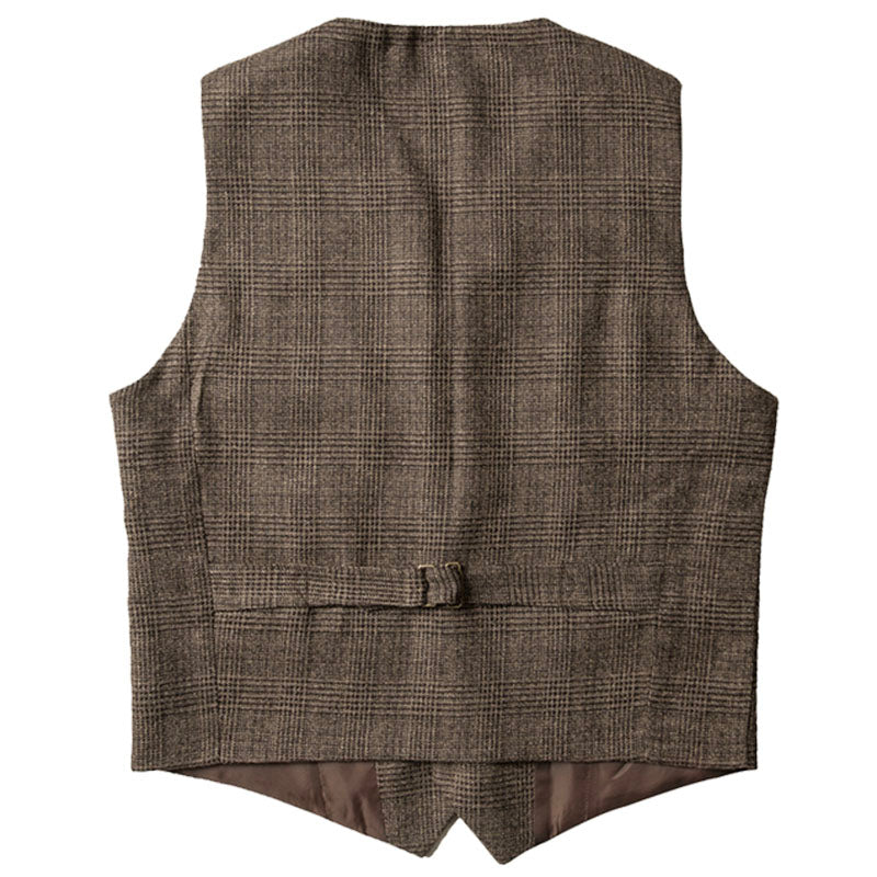 Retro British style plaid suit vest men actor suit vest business casual slim suit vest