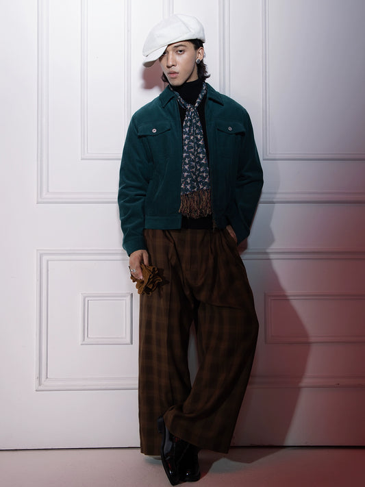 SOARIN美式工装灯芯绒夹克男 冬季保暖双口袋休闲拉链飞行员外套