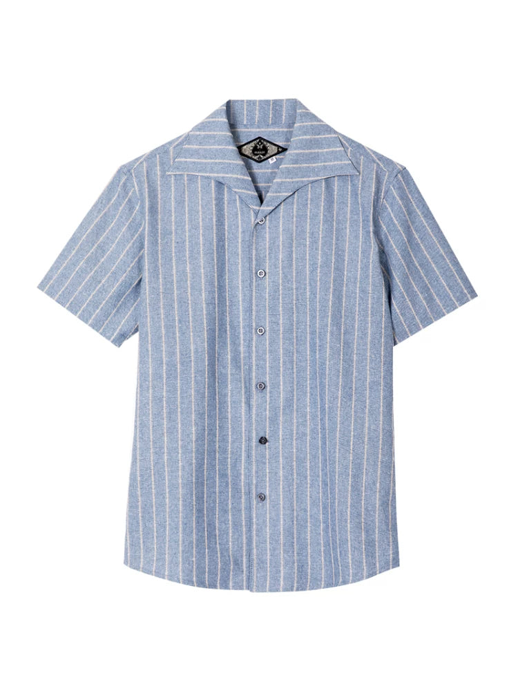 SOARIN British Casual Regular Fit Cotton Linen Short Sleeve Shirt JITZ2321C39