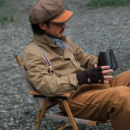 SOARIN英伦风复古立领长袖衬衫男 全棉简约百搭休闲修身西装衬衣