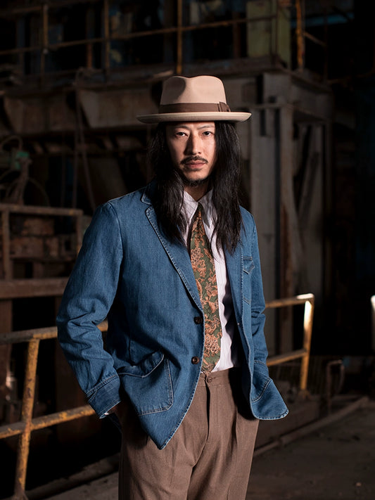 SOARIN复古美式工装牛仔西装男 冬季商务休闲修身猎装外套牛仔衣