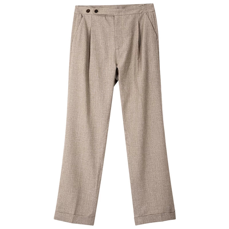 SOARIN Vintage Gentleman Straight Leg Poly-blend Trousers JITZ2322F02