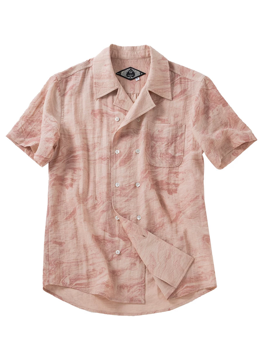 SOARIN French Vintage Regular Fit Linen Blend Short Sleeved Shirt