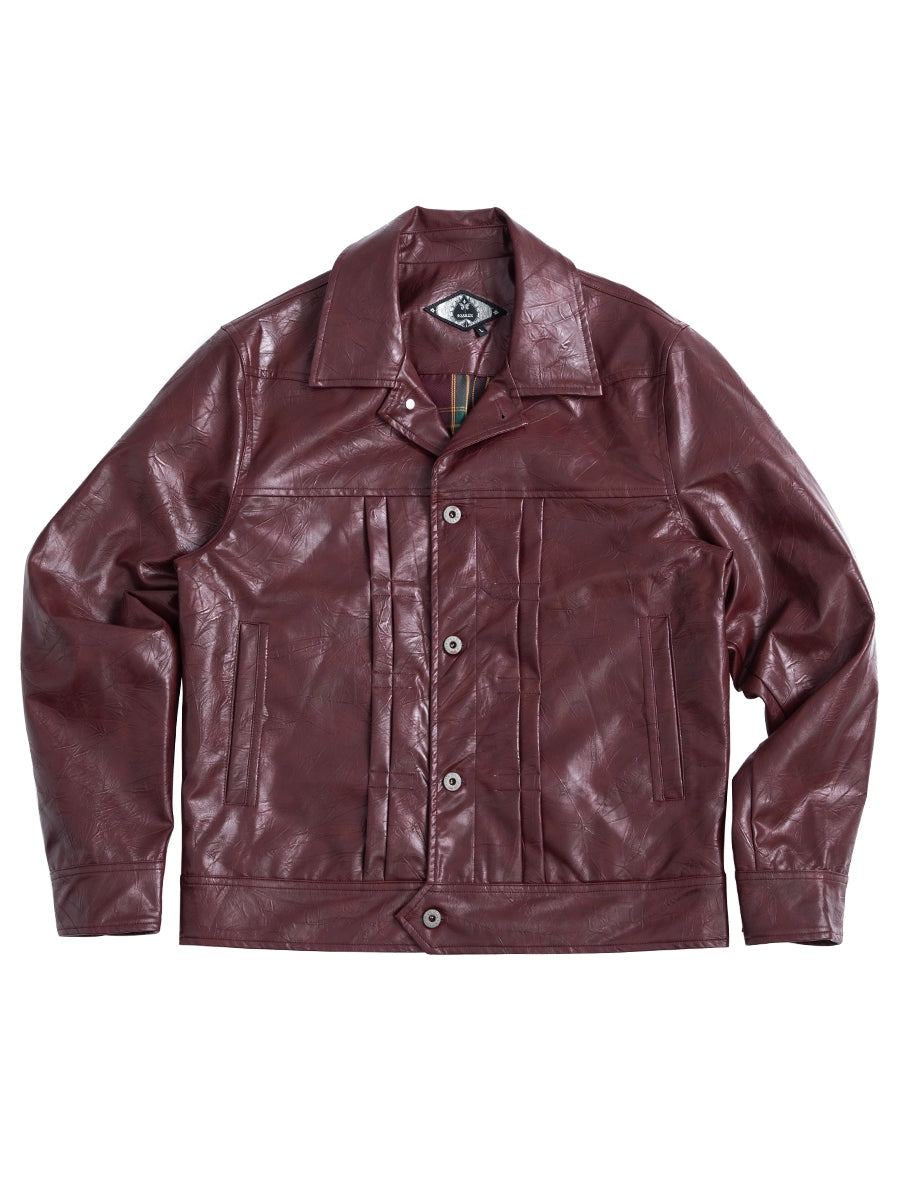Soarin American Retro Biker-Style PU Leather Jacket Casual Lapel Pilot Short Jacket
