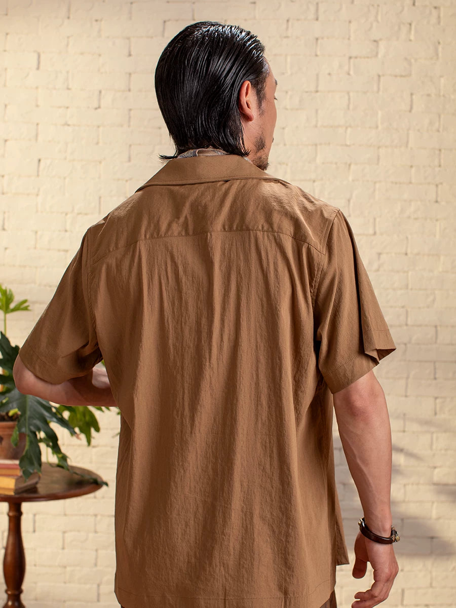 SOARIN Vintage Casual Relaxed Fit Cotton Blend Short-Sleeved Shirt Z212C498