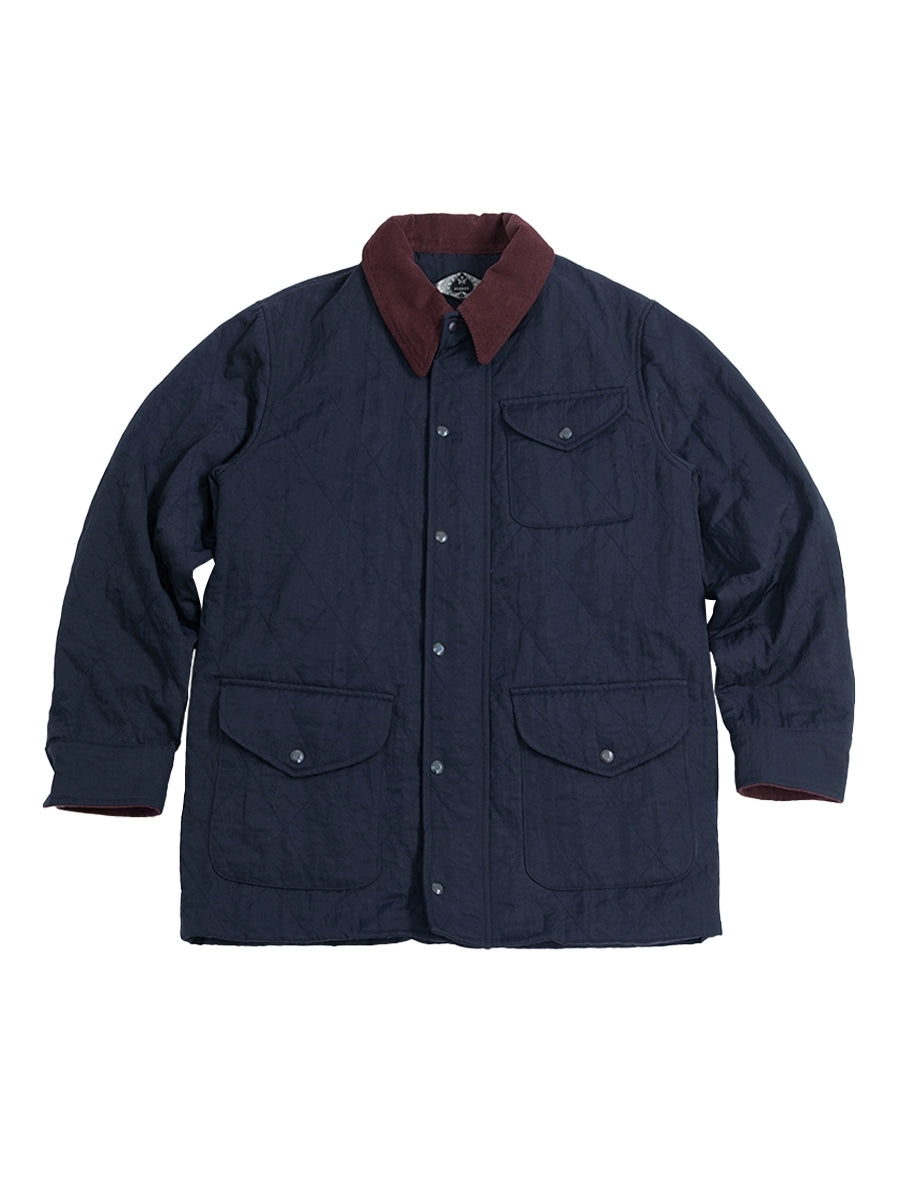 SOARIN美式复古菱形格中长款棉服外套男 阿美咔叽拼接冲锋衣夹克