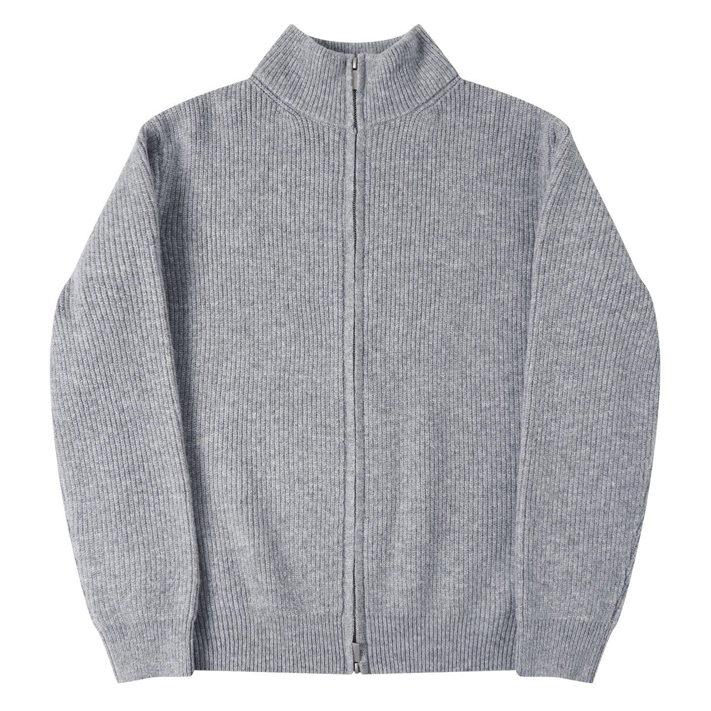 Soarin Old Money Zipper Half-High Neck Sweater Thick Ribbed Knit Wool Sweater Jacket