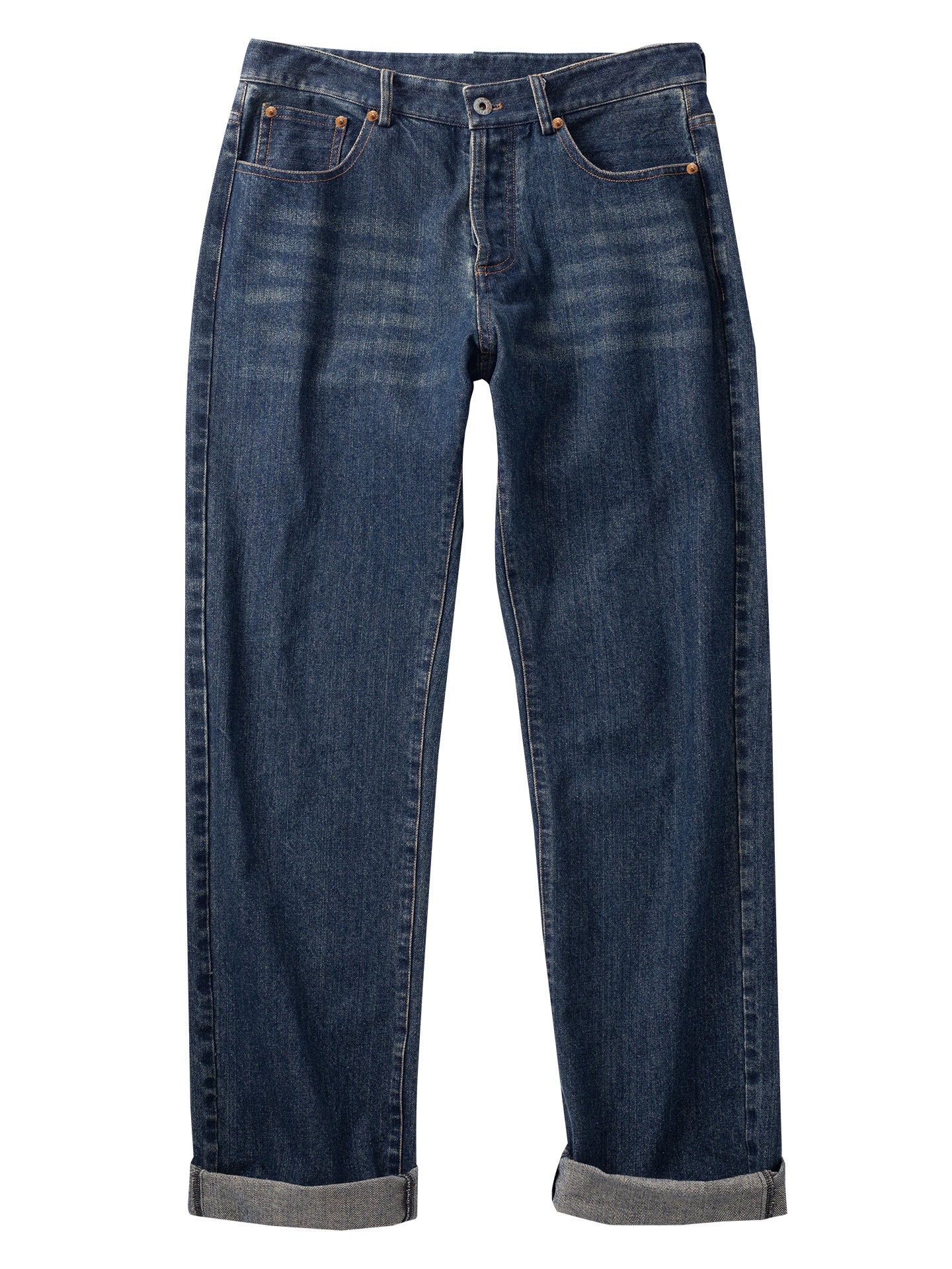 Soarin Straight-Leg Jeans Amex Heavyweight Washed Denim Slim-Fit Workwear Trousers