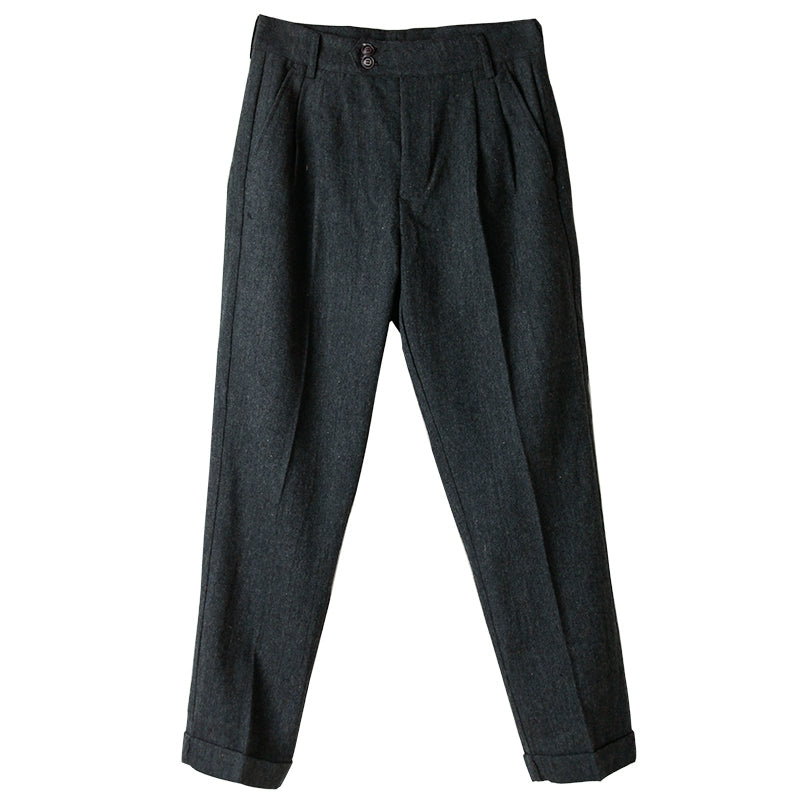 Soarin British Vintage Slim-Fit Trousers Tweed Slim-Fit Tapered Pants