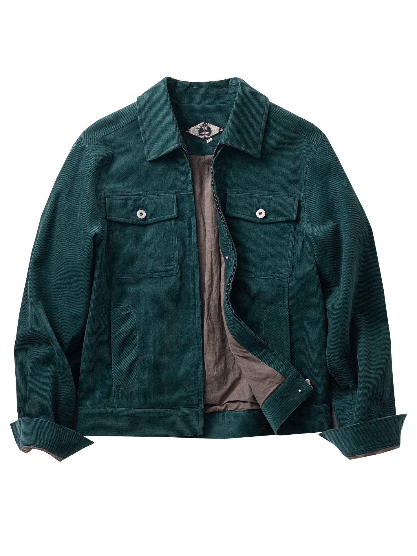 Soarin American Workwear Corduroy Jacket Winter Warmth Double-Pocket Casual Zipper Pilot Jacket