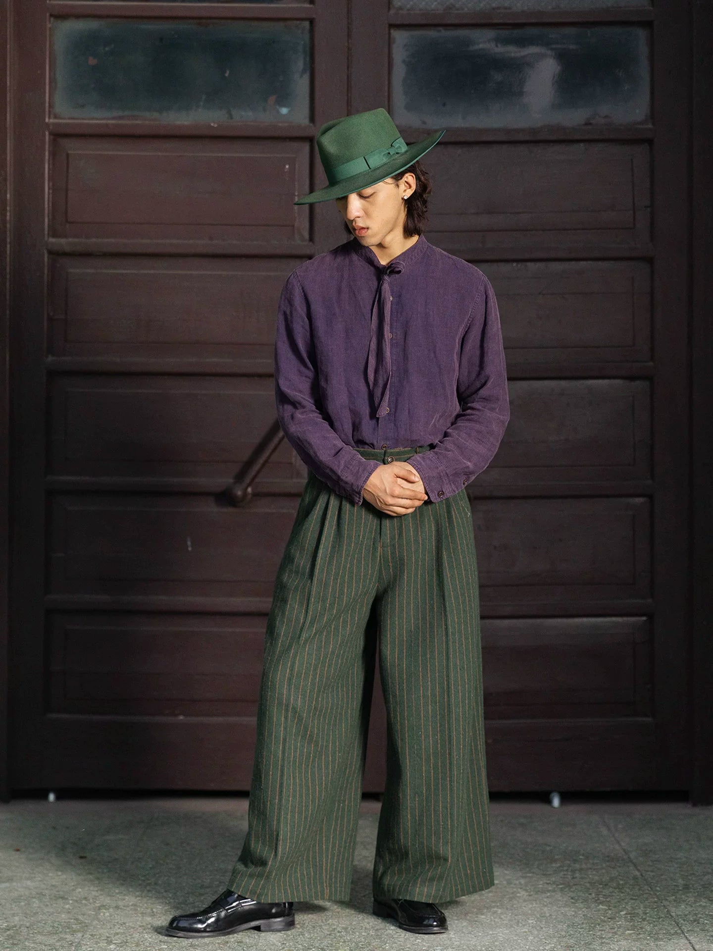 SOARIN British Vintage Loose Fit Wool Blend Trousers YAOZ253TF251