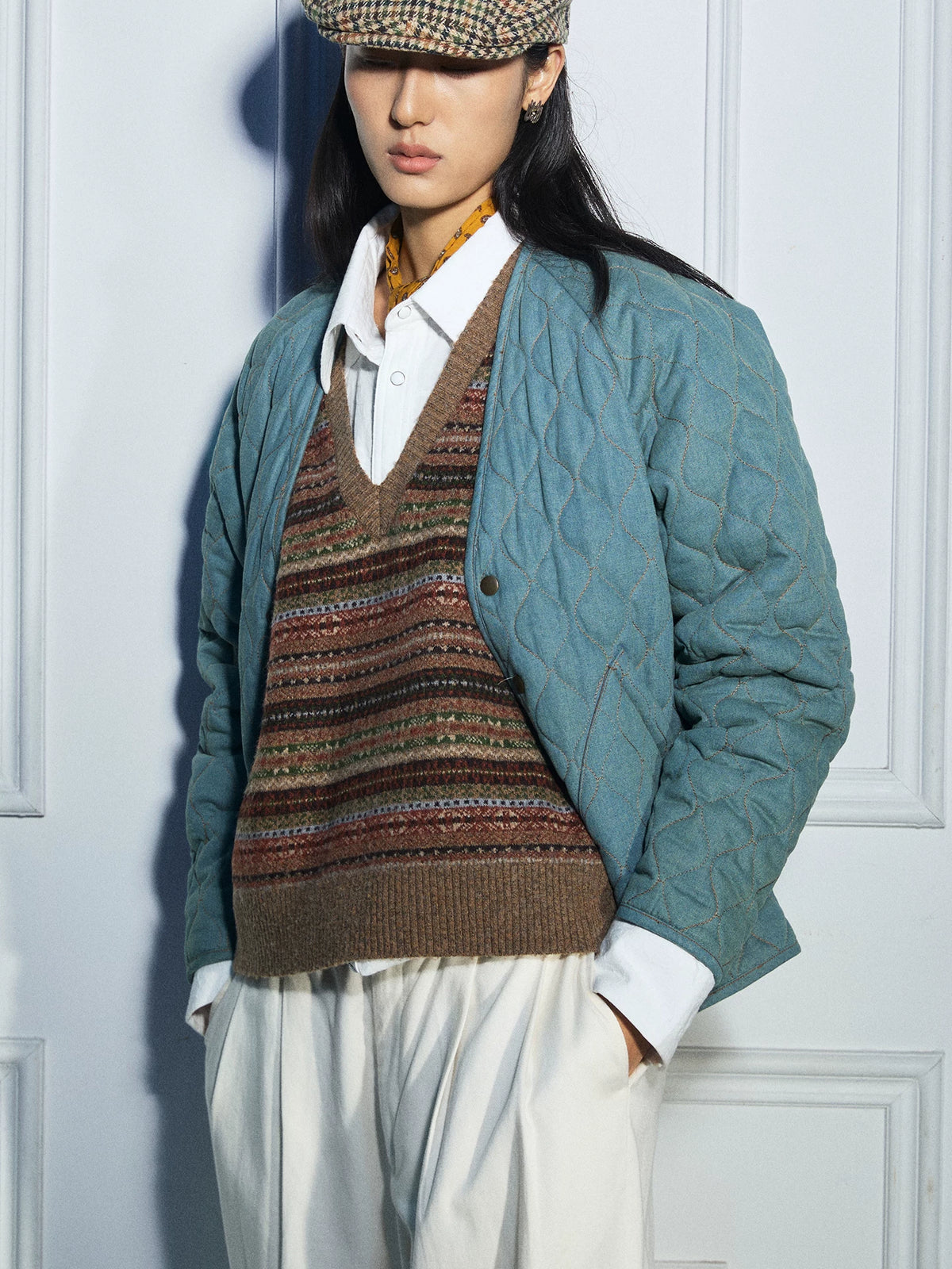 SOARIN Avant-Garde Workwear Regular Fit Cotton Quilted Jacket
