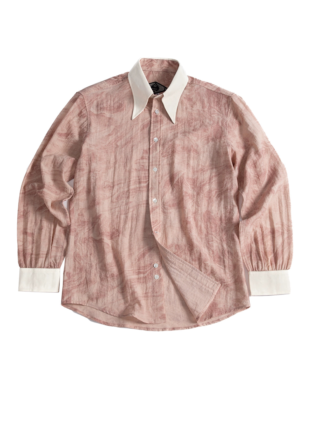 Soarin Hepburn-Style French Point Collar Shirt Clean Fit Unisex Patchwork Long-Sleeve Shirt