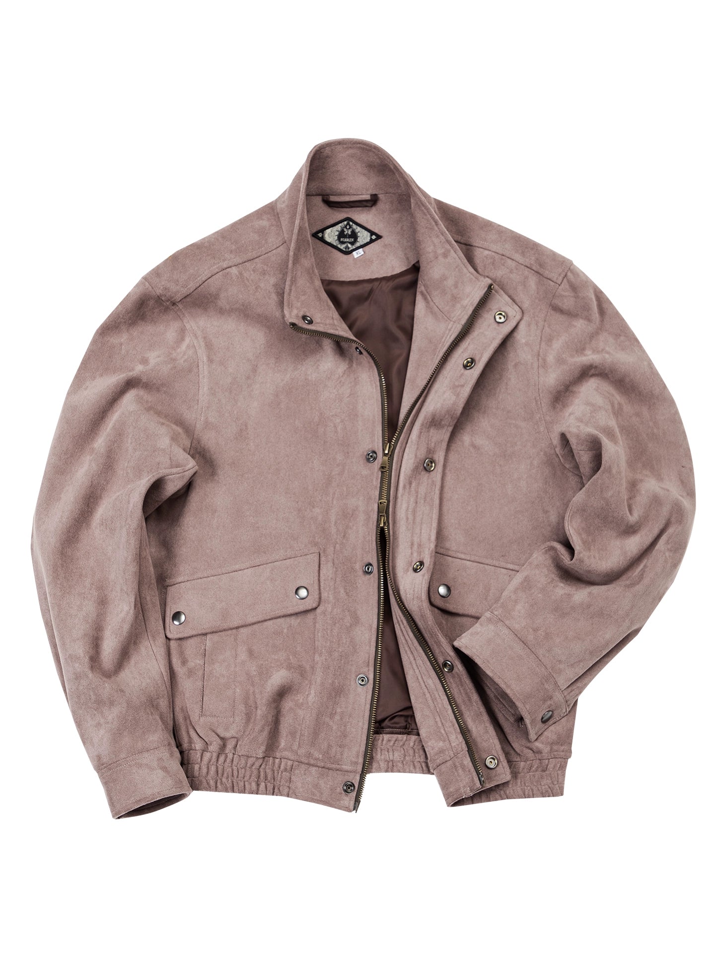 Soarin American Workwear Stand Collar Suede Casual Oversized Pilot Jacket