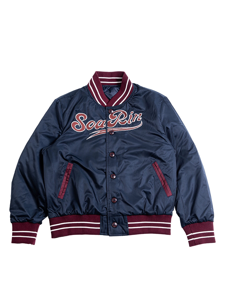 SOARIN Vintage Ivy League Style Oversized Silhouette Polyester Baseball Jacket JIVZ243TJ83