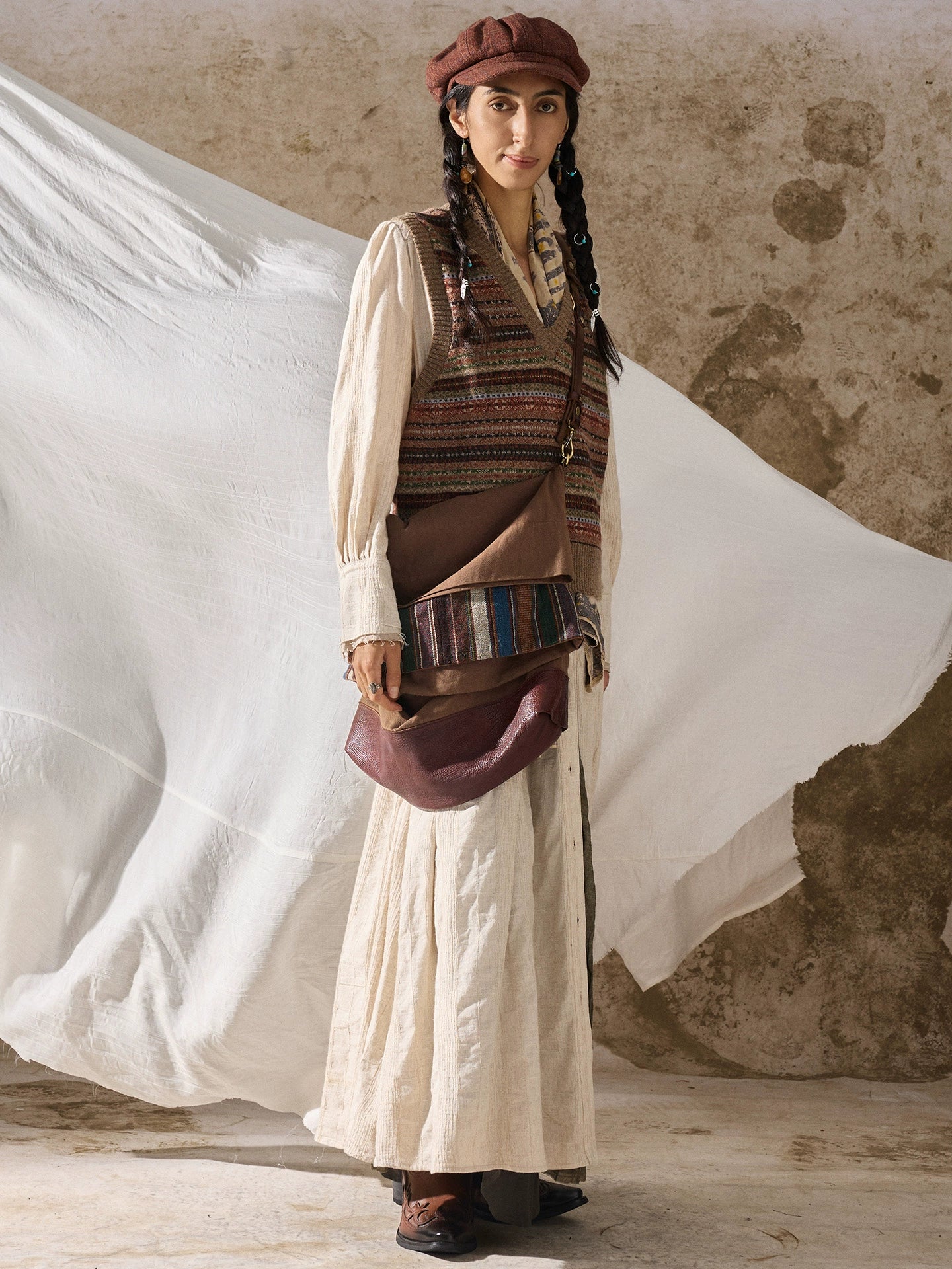 Soarin Fair Isle Sweater Vest Ethnic-inspired layered warmth Pullover jacquard knit vest